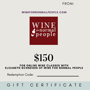 $150 Wine For Normal People Class Gift Certificate