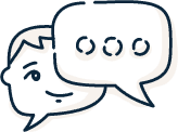 illustration of chat bubbles with human face